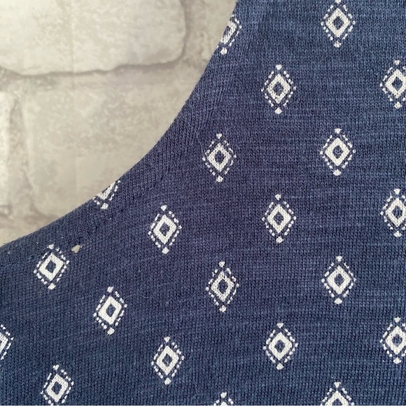 J. Jill Sleeveless Flare Dark Blue White Abstract Print Mini Dress Size … - Picture 4 of 13